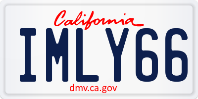 CA license plate IMLY66