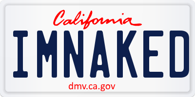 CA license plate IMNAKED