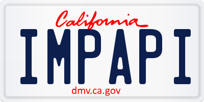 CA license plate IMPAPI