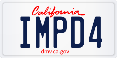 CA license plate IMPD4