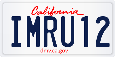 CA license plate IMRU12