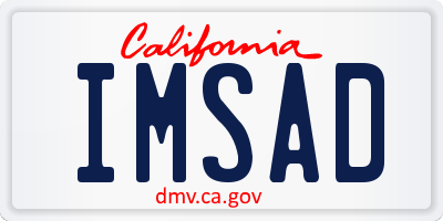 CA license plate IMSAD