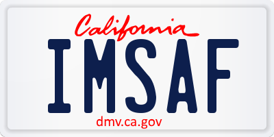 CA license plate IMSAF