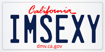 CA license plate IMSEXY