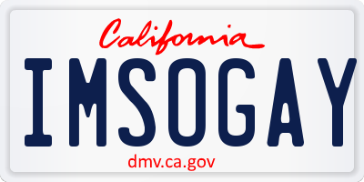 CA license plate IMSOGAY