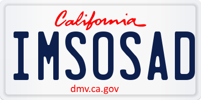 CA license plate IMSOSAD