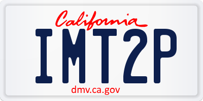 CA license plate IMT2P