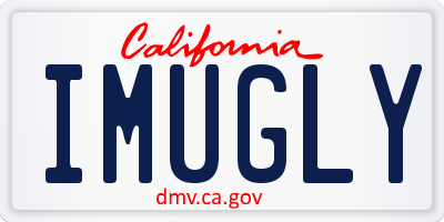 CA license plate IMUGLY