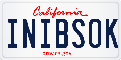 CA license plate INIBSOK