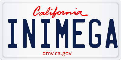 CA license plate INIMEGA