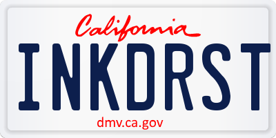 CA license plate INKDRST