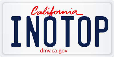 CA license plate INOTOP