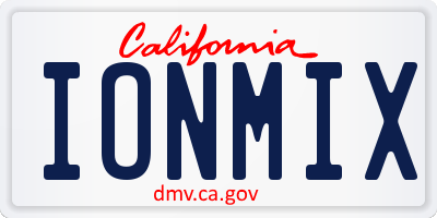 CA license plate IONMIX