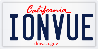 CA license plate IONVUE