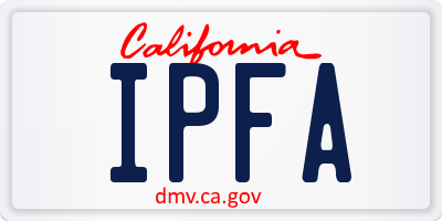 CA license plate IPFA