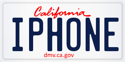 CA license plate IPHONE