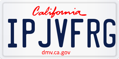 CA license plate IPJVFRG