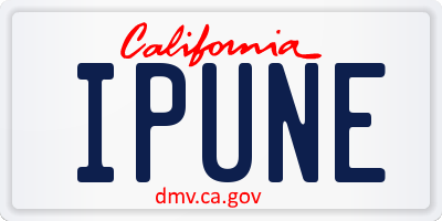 CA license plate IPUNE