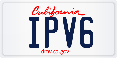 CA license plate IPV6