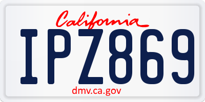 CA license plate IPZ869