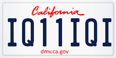 CA license plate IQ11IQI