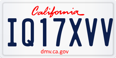 CA license plate IQ17XVV