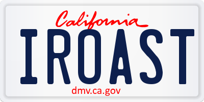 CA license plate IROAST