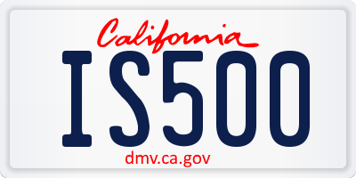 CA license plate IS500