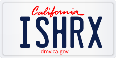 CA license plate ISHRX