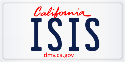 CA license plate ISIS