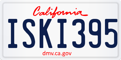 CA license plate ISKI395