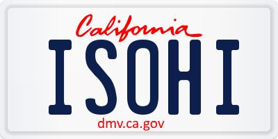 CA license plate ISOHI