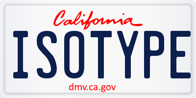 CA license plate ISOTYPE