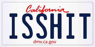 CA license plate ISSHIT