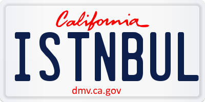 CA license plate ISTNBUL