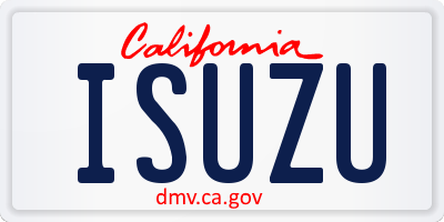 CA license plate ISUZU