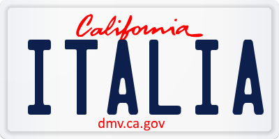 CA license plate ITALIA