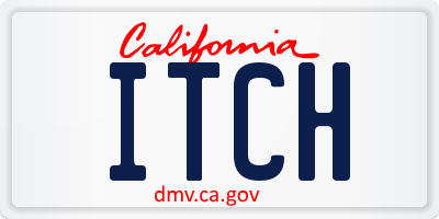 CA license plate ITCH