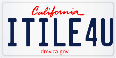 CA license plate ITILE4U