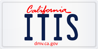 CA license plate ITIS