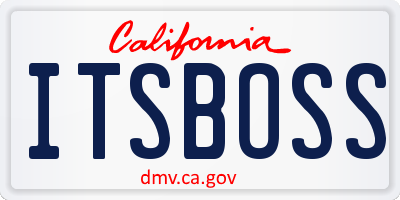 CA license plate ITSBOSS
