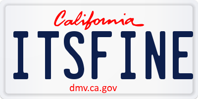 CA license plate ITSFINE