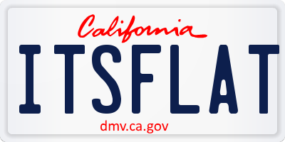 CA license plate ITSFLAT