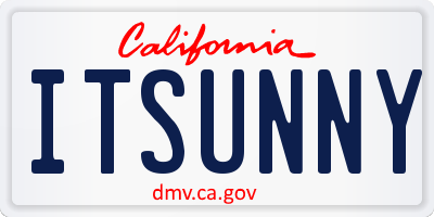 CA license plate ITSUNNY