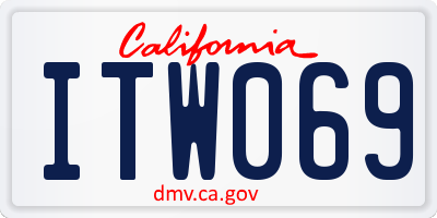 CA license plate ITW069