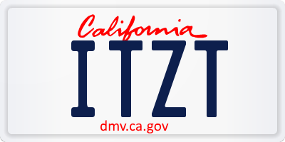 CA license plate ITZT