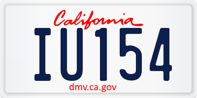 CA license plate IU154