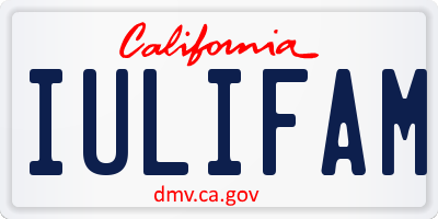 CA license plate IULIFAM