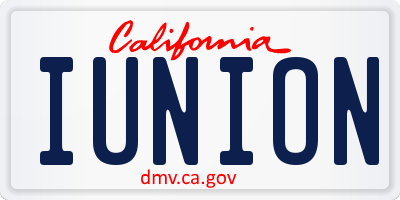 CA license plate IUNION