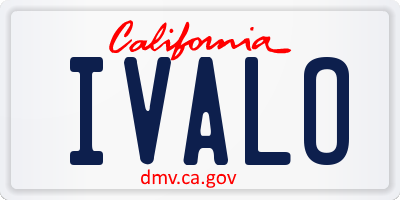 CA license plate IVALO